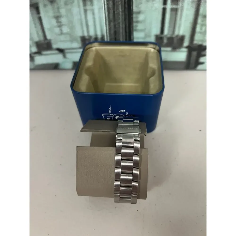 Michael Kors MK8641 Steel Chronograph Watch Navy Dial 50M Waterproof